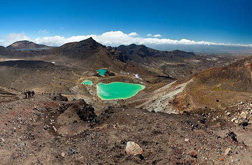 Emerald lakes during the Tongariro crossing trek, Tongariro National Park on the North island of New Zealand