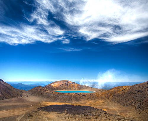 Lake Blue - top of the Tongariro crossing hiking